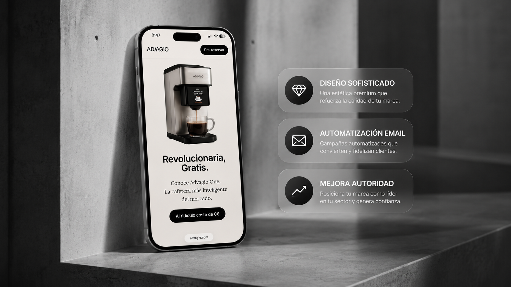 Proyecto web ADVAGIO diseñado por CÁNOVAS